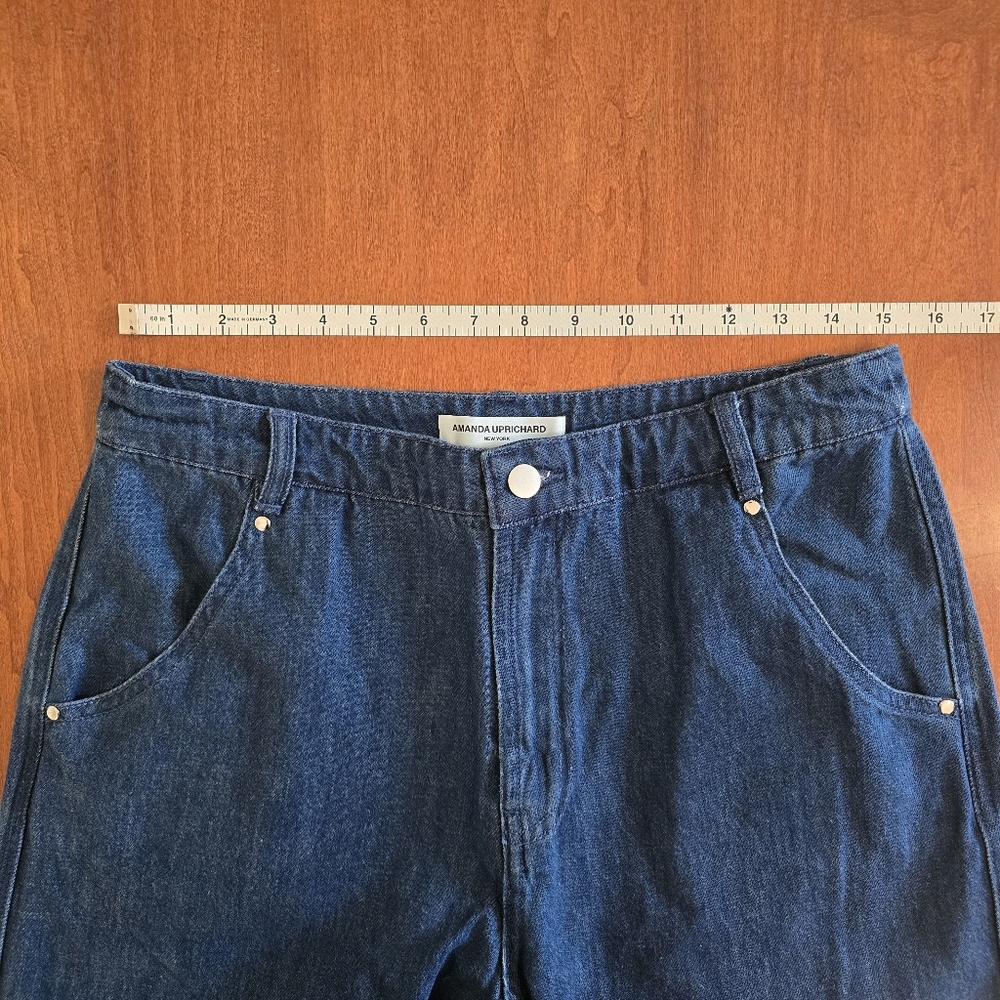NWOT Amanda Uprichard Thalia Wide-Leg True Blue Denim Trousers | Sz Medium - Picture 12 of 16